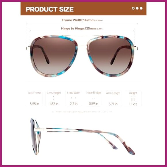 Polarized Sunglasses with Acetate Frame, Mirrored Lenses, UV400 Protection main image 6